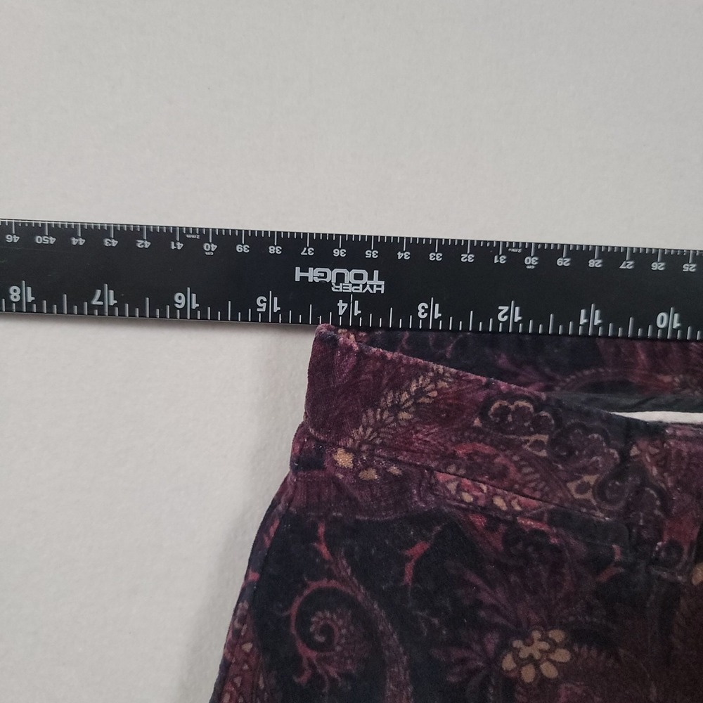 St Johns Bay Women Sueded Pants Size‎ 8 Paisley Print Purple Straight Leg - Picture 4 of 11